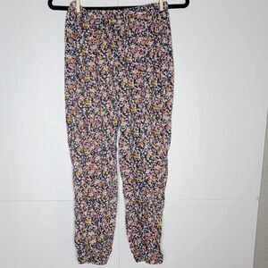 Kidpik Girls Floral Pants Size 14 Multicolor Elastic Waist Lightweight Jogger St